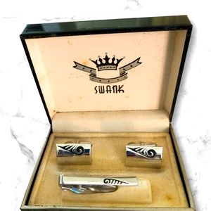 Swank vintage cuff links and tie clip